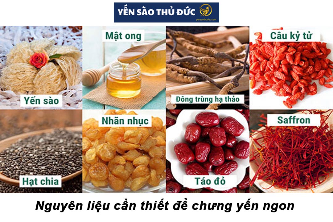Nguyên liệu cần thiết để thực hiện cách chưng yến