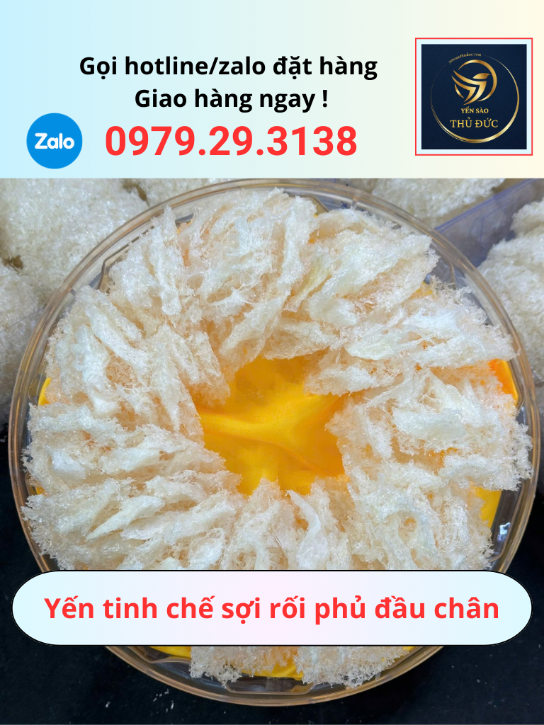 Yến tinh chế sợi rối phủ đầu chân: Hộp 100 gram